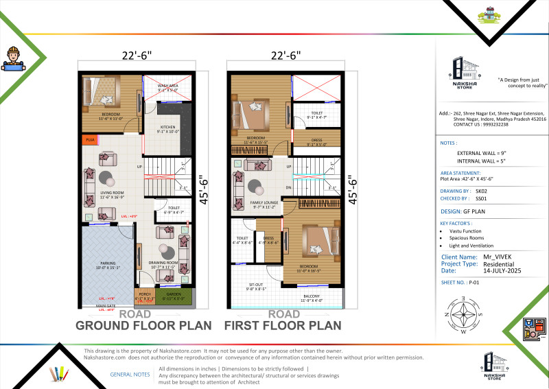 22.6x45.6 House Plan  A00-